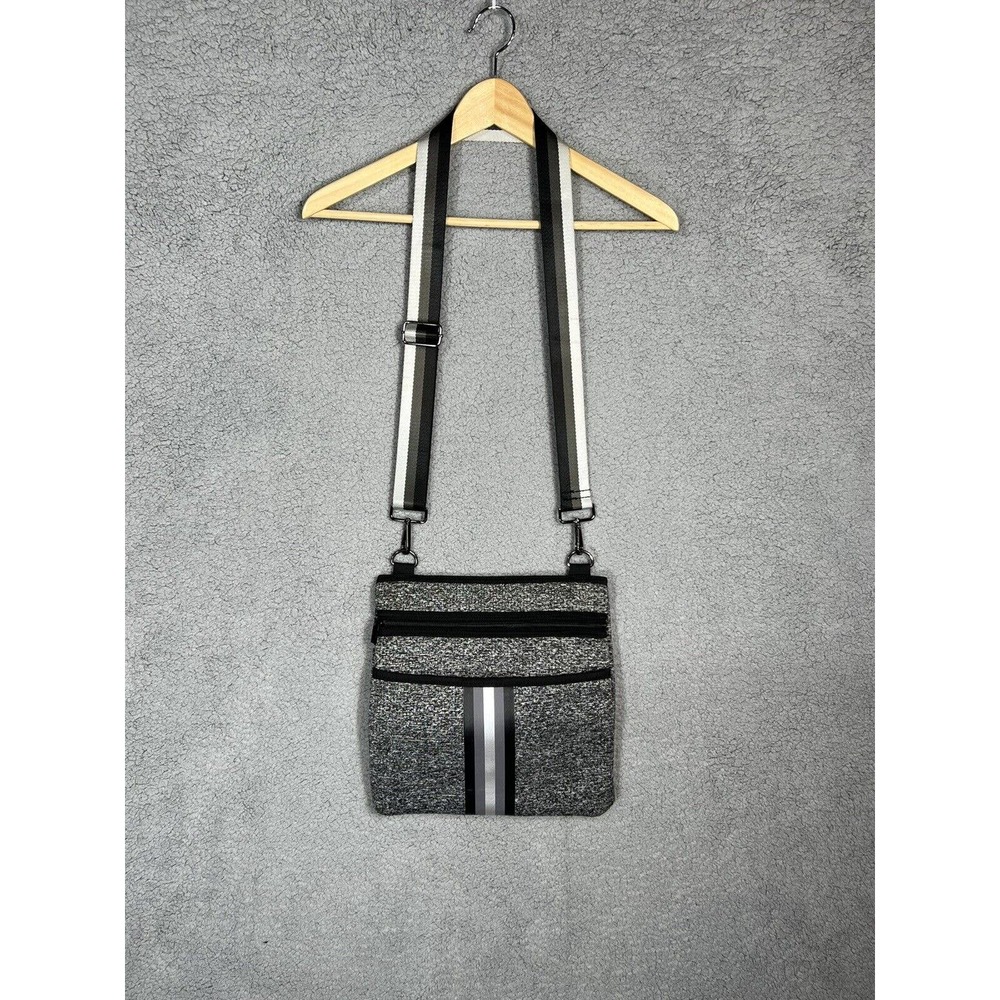 Haute Shore Crossbody Bag Purse Shoulder Neoprene Gray Black